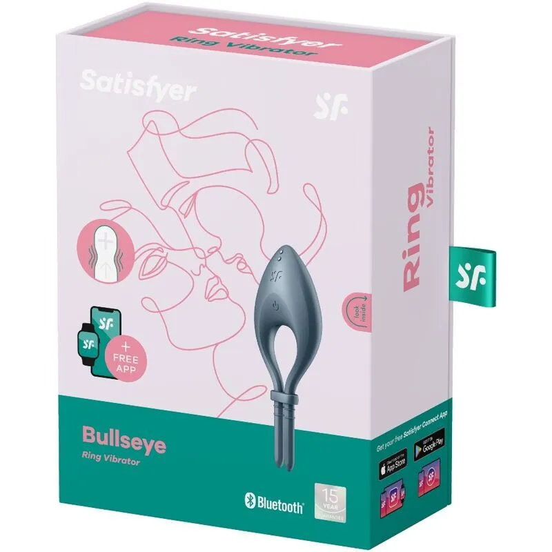 Ерекційне смарт-віброкільце лассо Satisfyer Bullseye Dark Blue з регулюванням розміру