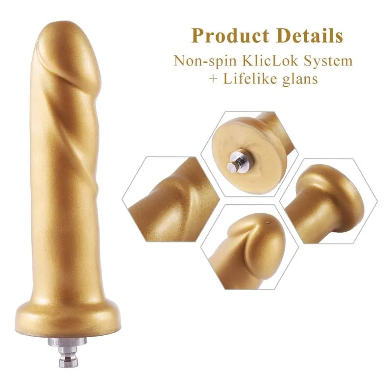 Фалоімітатор Hismith 6.8″ Golden Silicone Dildo із системою KlicLok