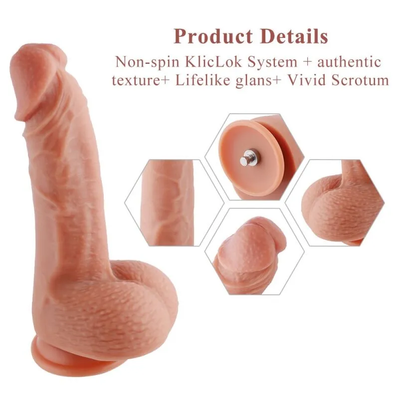 Насадка-фалоімітатор Hismith 8.3″ 2-layers Silicone Flesh Dildo для секс-машин