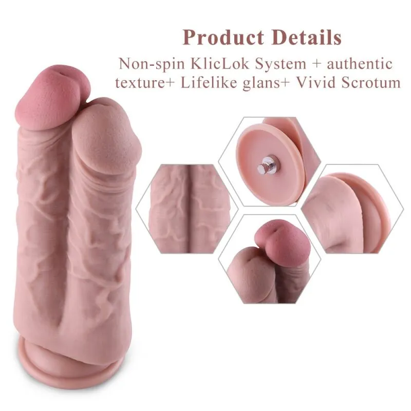 Насадка-дилдо Hismith 8.5" Two Cocks One Hole Silicone Dildo для секс-машин