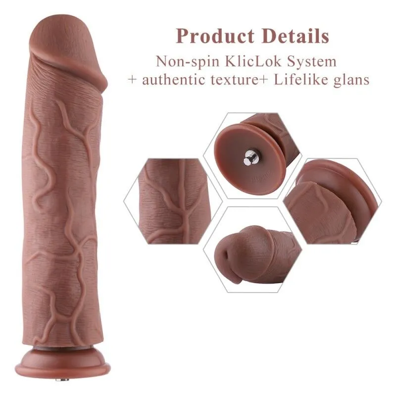 Фалоімітатор Hismith 11″ Silicone Dildo для секс-машин, система KlicLok