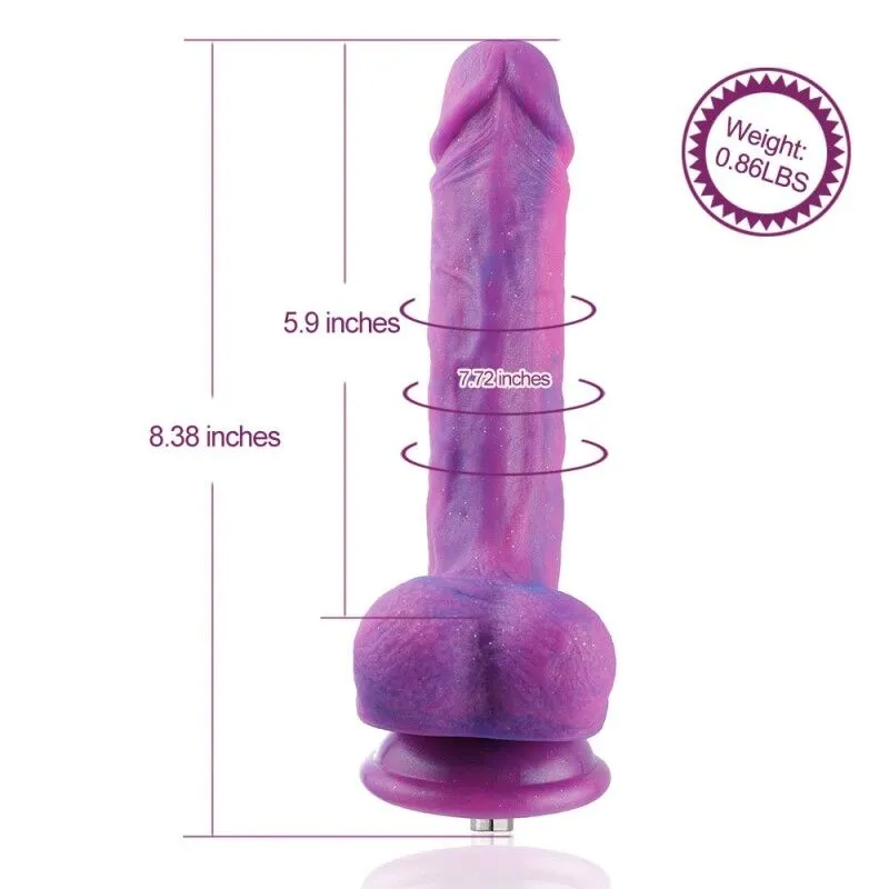 Фалоімітатор з вібрацією Hismith 8.2″ Purple Silicone Dildo with Vibe, KlicLok
