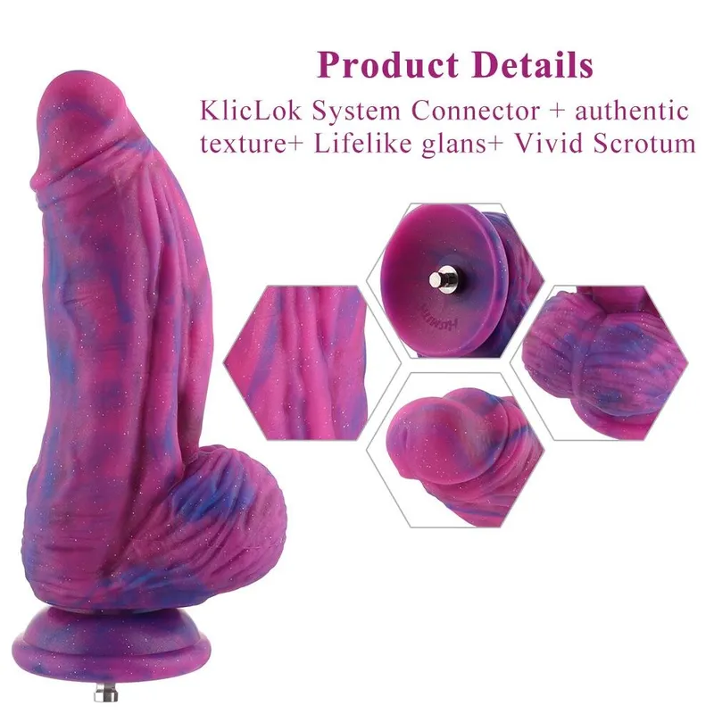 Фалоімітатор Hismith 9.45" Silicone Fantasy Series Dildo з системою KlicLok