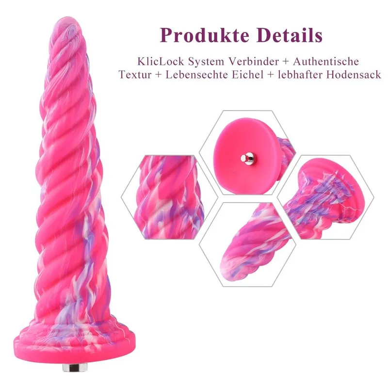Фантазійний фалоімітатор Hismith Silicone Dildo Monster Series для секс-машин, KlicLok