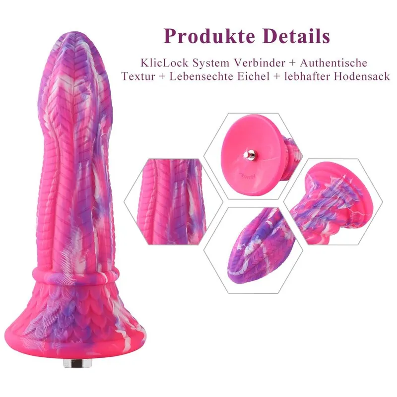 Фалоімітатор Hismith 10.3" Silicone Monster Dildo Series з KlicLok та присоскою