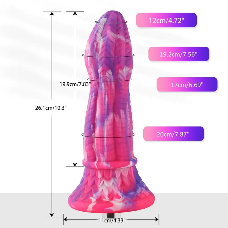 Фалоімітатор Hismith 10.3" Silicone Monster Dildo Series з KlicLok та присоскою