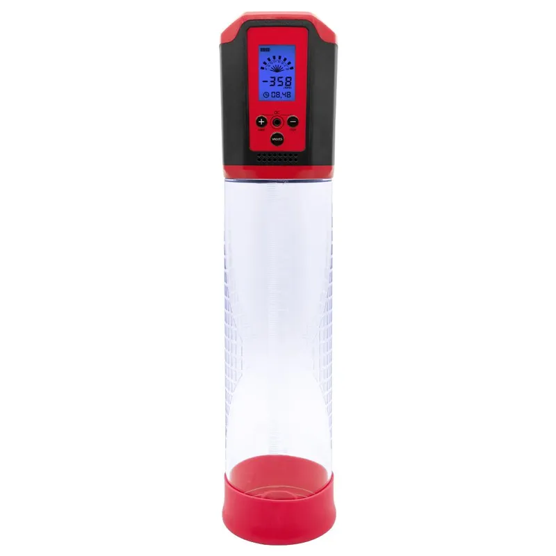 Автоматична вакуумна помпа Men Powerup Passion Pump Red, LED-табло, 8 режимів