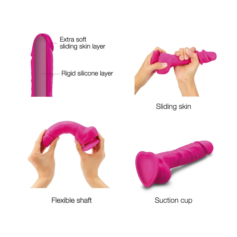 Фалоімітатор Strap-On-Me Sliding Skin Realistic Dildo M з ефектом рухливої шкіри