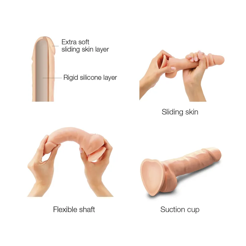 Фалоімітатор реалістичний Strap-On-Me Sliding Skin Realistic Dildo, ефект рухливої шкіри