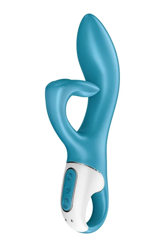 Вібратор-кролик Satisfyer Embrace me Turquoise з потрійним кліторальним відростком