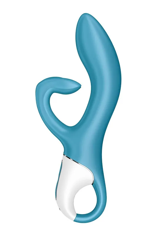 Вібратор-кролик Satisfyer Embrace me Turquoise з потрійним кліторальним відростком