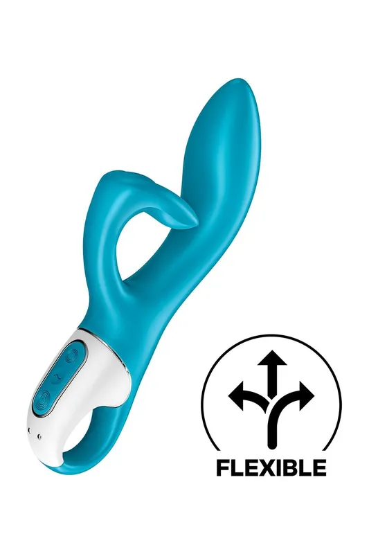 Вібратор-кролик Satisfyer Embrace me Turquoise з потрійним кліторальним відростком