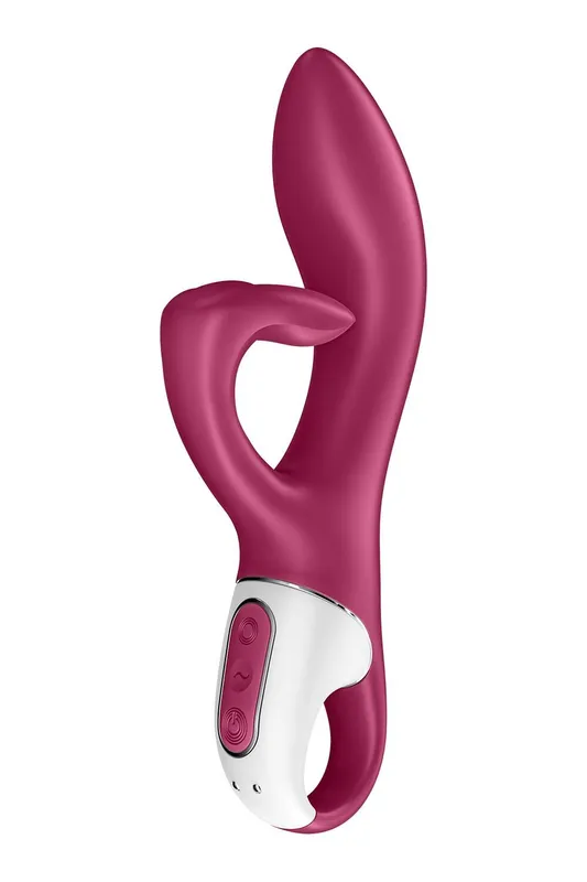 Вібратор-кролик Satisfyer Embrace me Berry з потрійним кліторальним відростком