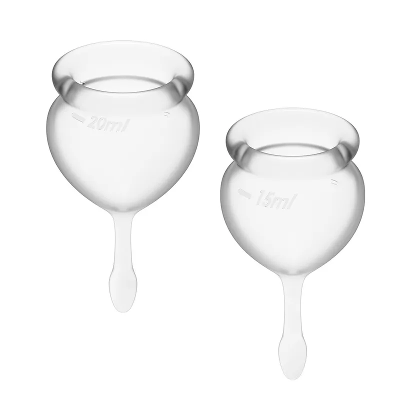 Набір менструальних чаш Satisfyer Feel Good (Transparent), 15 мл і 20 мл