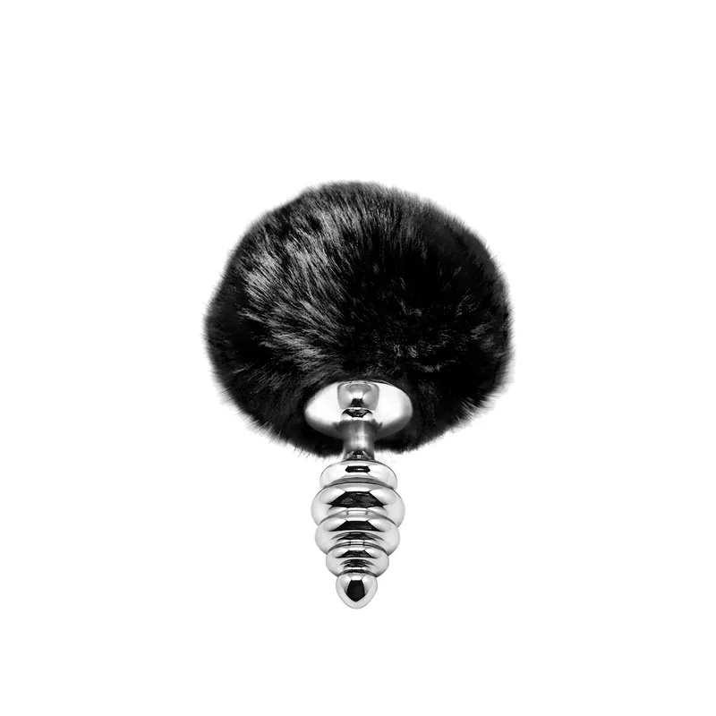 Анальна пробка з хвостиком Alive Fluffy Twist Plug S, метал, діаметр 2,8 см
