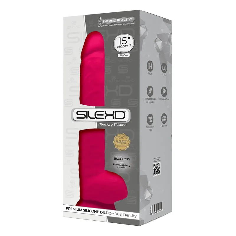 Фалоімітатор SilexD Kingston Pink (MODEL 15in), розмір XXL, силікон+SILEXPAN®, діаметр 7 см