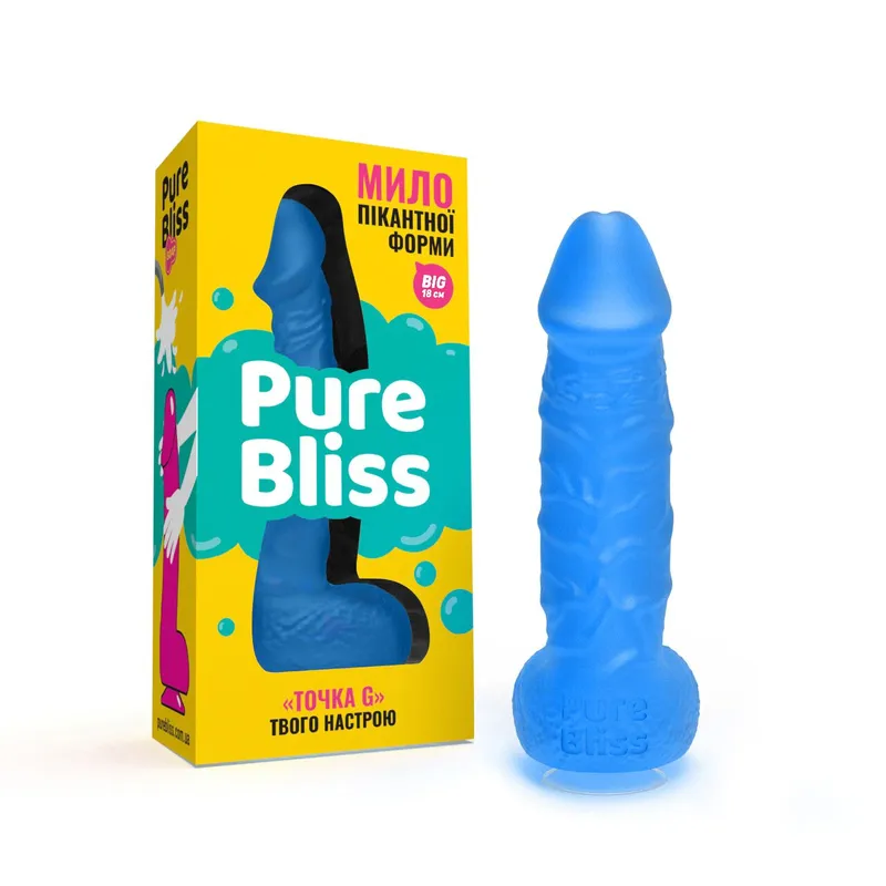 Мило у формі пеніса Pure Bliss BIG, розмір BIG, темно-синє