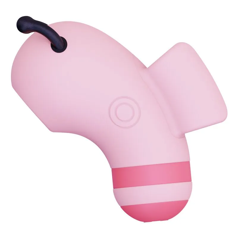Вакуумний стимулятор з мікрострумом KISSTOY Beebe Pink на палець