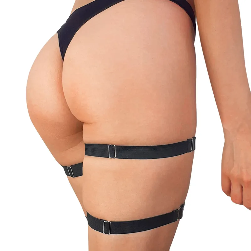 Гартери на ногу Art of Sex - Kristina Leg Garters, натуральна шкіра, чорні (2 шт)