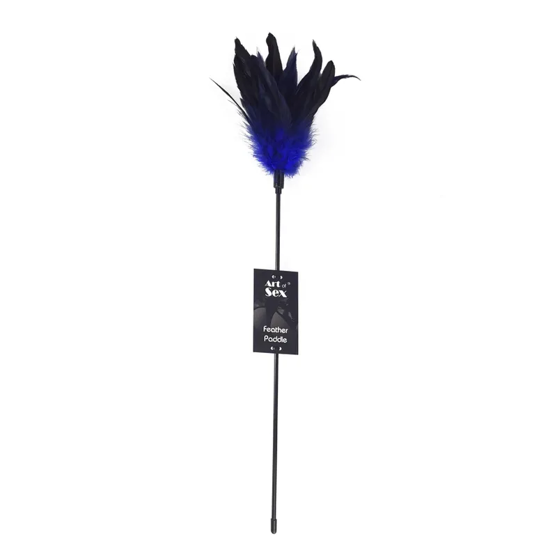 Лоскотка з пером півня Art of Sex – Feather Paddle, синя