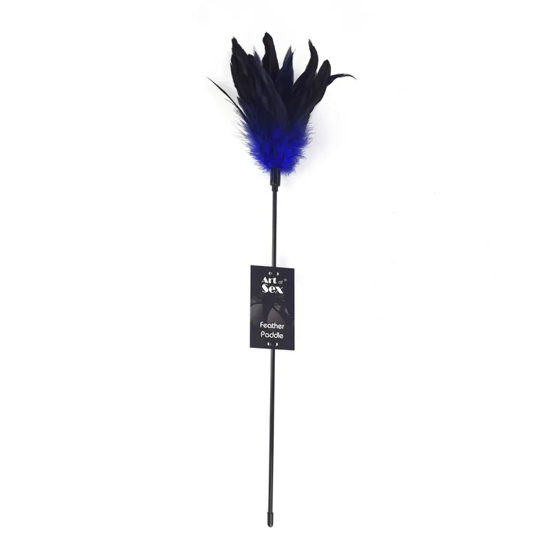 Лоскотка з пером півня Art of Sex – Feather Paddle, синя