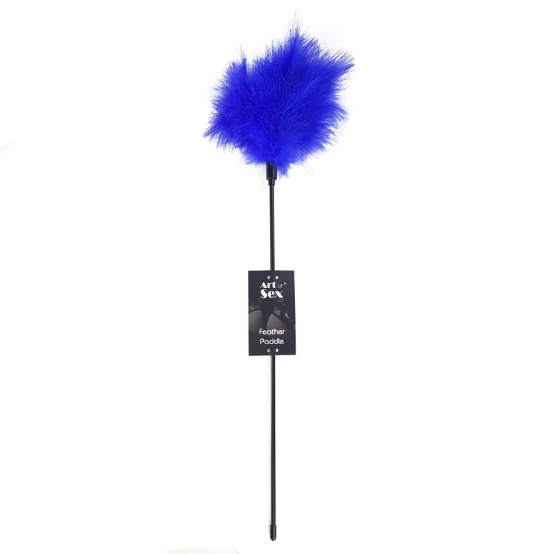 Щекоталка з пером індика Art of Sex – Feather Paddle, синя