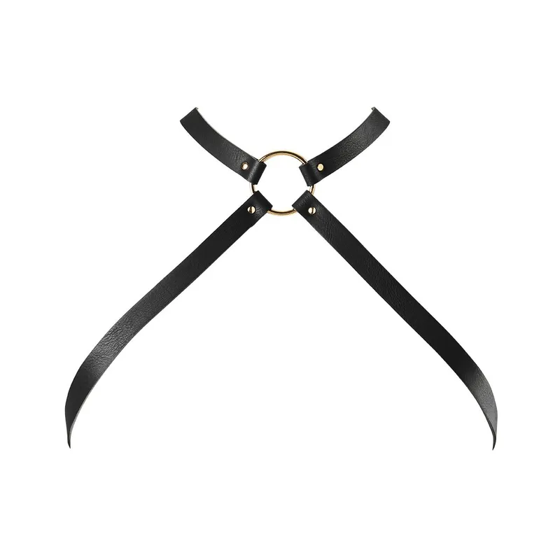 Портупея з екошкіри Bijoux Indiscrets Maze — Cross Chest Harness Black