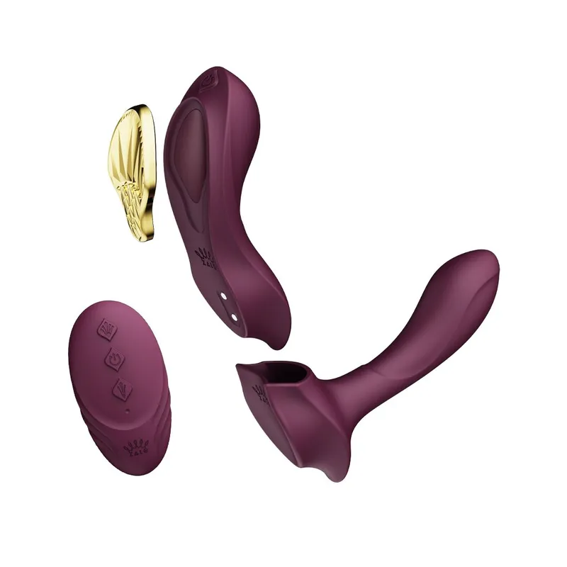 Смартвібратор у трусики Zalo — AYA Velvet Purple з насадкою та пультом ДК