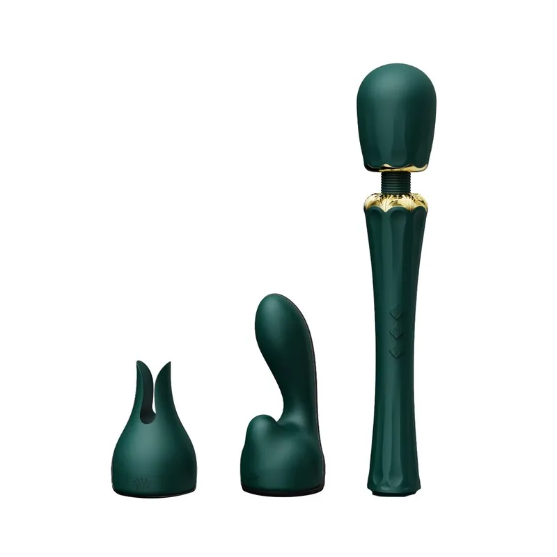 Вібромасажер-ванд Zalo Kyro Wand Turquoise Green з насадками