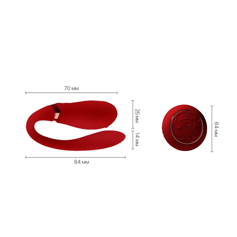 Смартвібратор для пар Zalo Fanfan set Bright Red, з пультом ДК