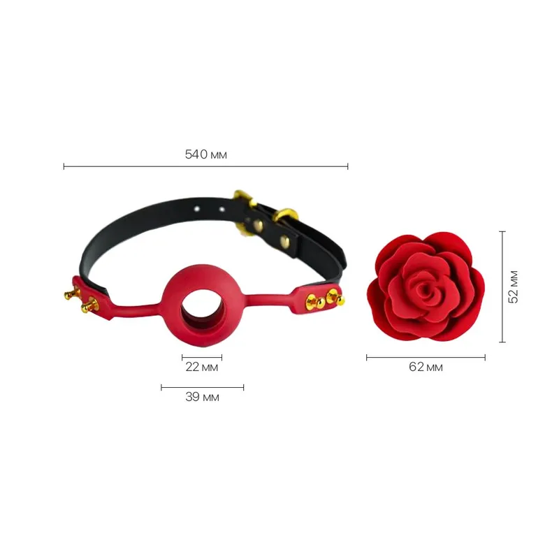 Кляп-роза Zalo Rose Ball Gag, подвійне використання