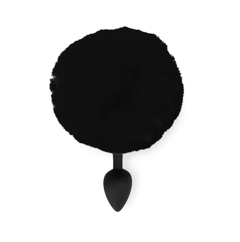 Анальна пробка М Art of Sex Silicone Butt Plug Rabbit Tail Black, діаметр 3,5 см