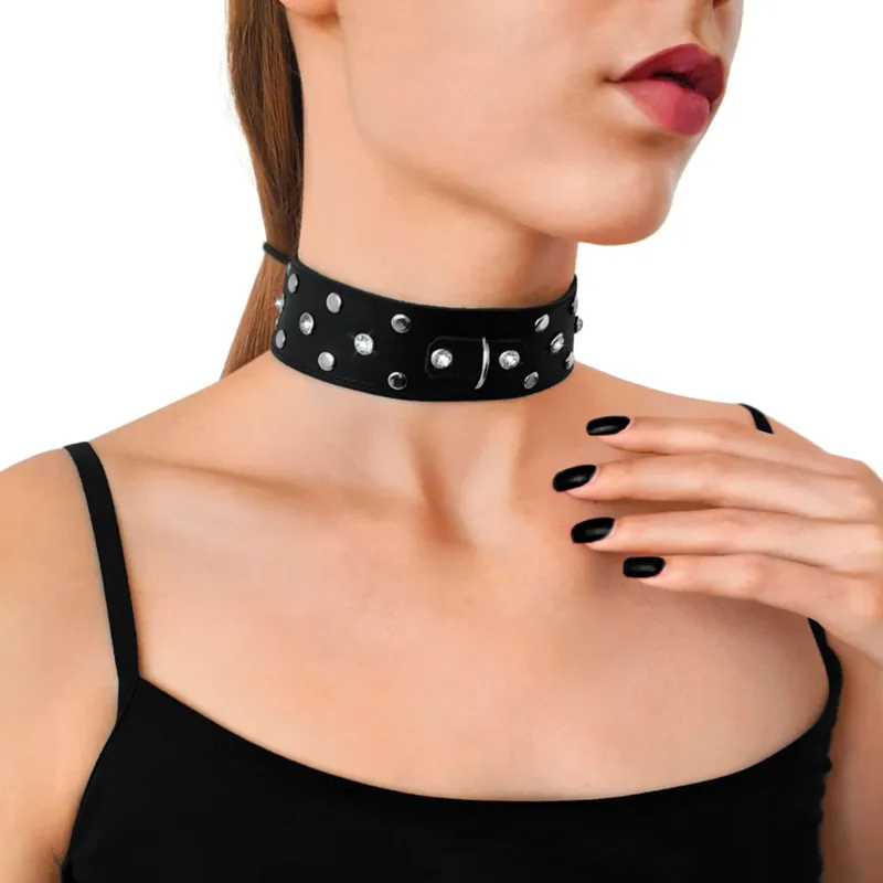 Нашийник Art of Sex Jenna Collar з натуральної шкіри, чорний