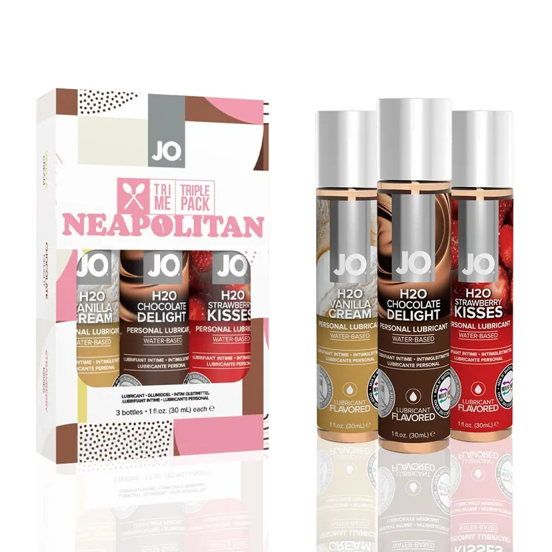 Набір оральних лубрикантів JO Tri-Me Triple Pack — Neapolitan (3×30 мл)