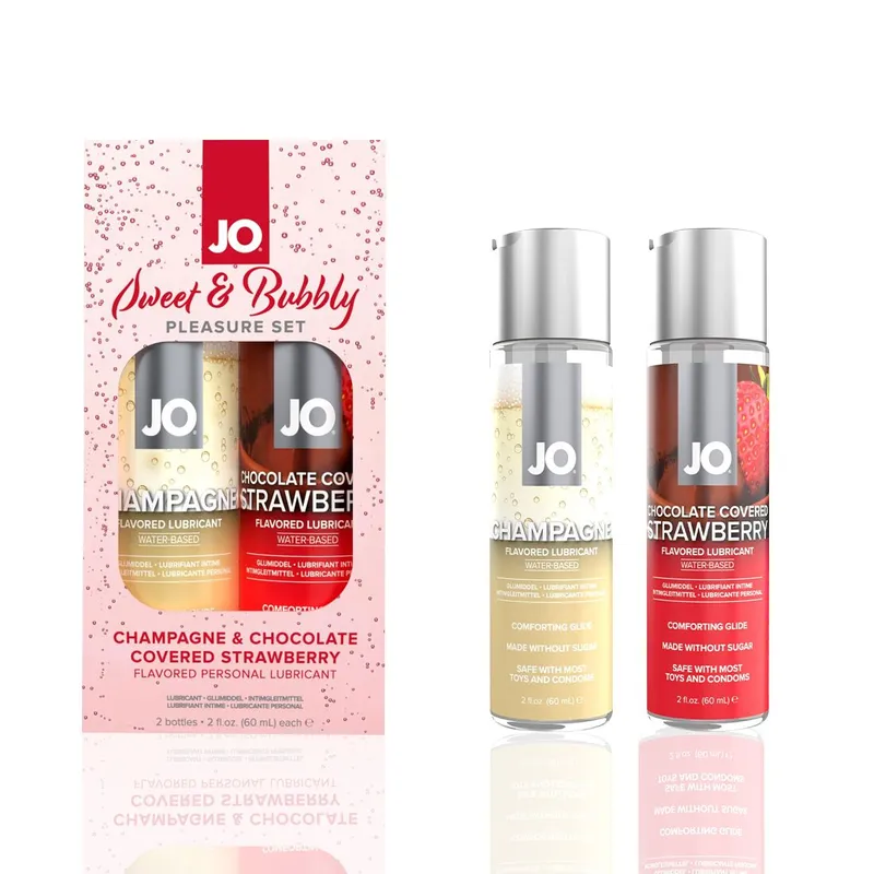 Набір оральних лубрикантів JO Sweet&Bubbly — Champagne & Chocolate Covered Strawberry (2×60 мл)