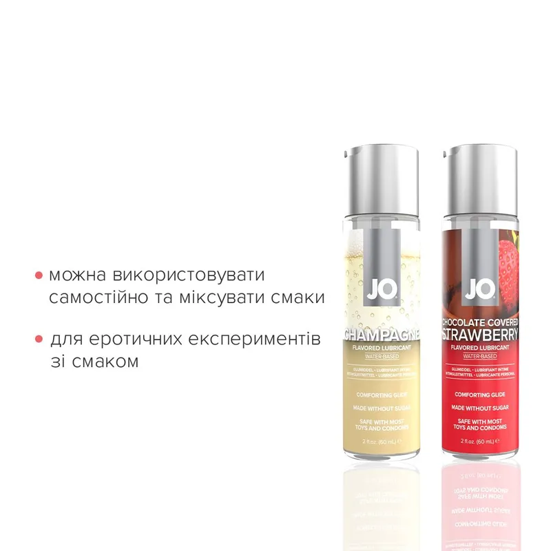 Набір оральних лубрикантів JO Sweet&Bubbly — Champagne & Chocolate Covered Strawberry (2×60 мл)