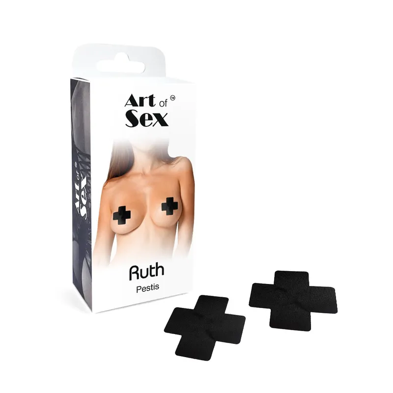 Пестиси-наліпки на груди Art of Sex — Ruth, чорні хрести
