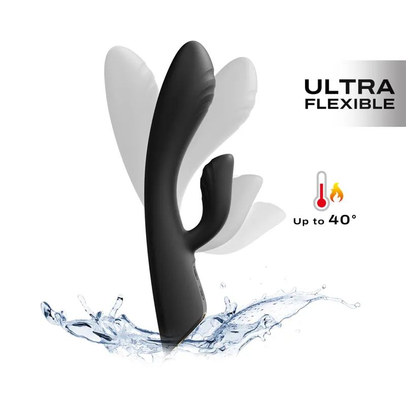 Вібратор-кролик Dorcel FLEXI RABBIT BLACK з підігрівом, гнучкий ствол