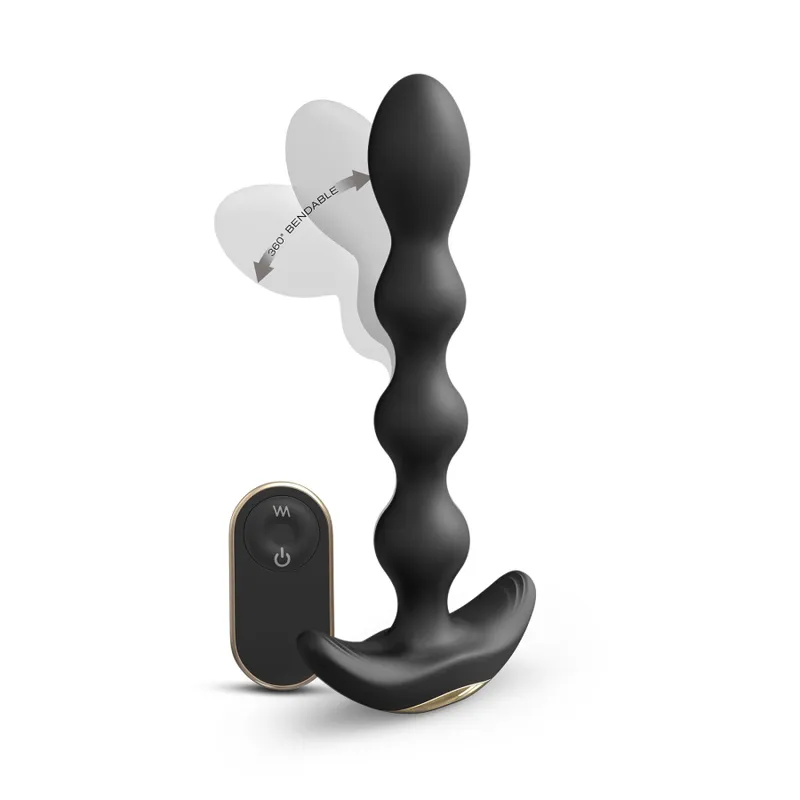 Анальний вібратор-намисто Dorcel FLEXI BALLS, гнучкий стовбур, пульт ДУ