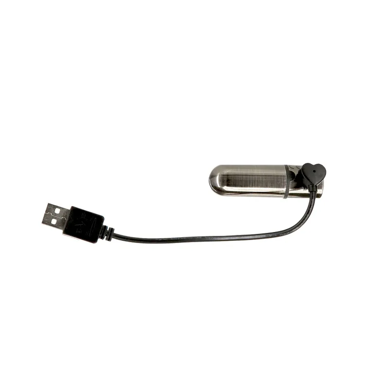 Віброкуля PowerBullet First-Class Bullet 2.5″ з чохлом-брелоком, сріблясто-чорна