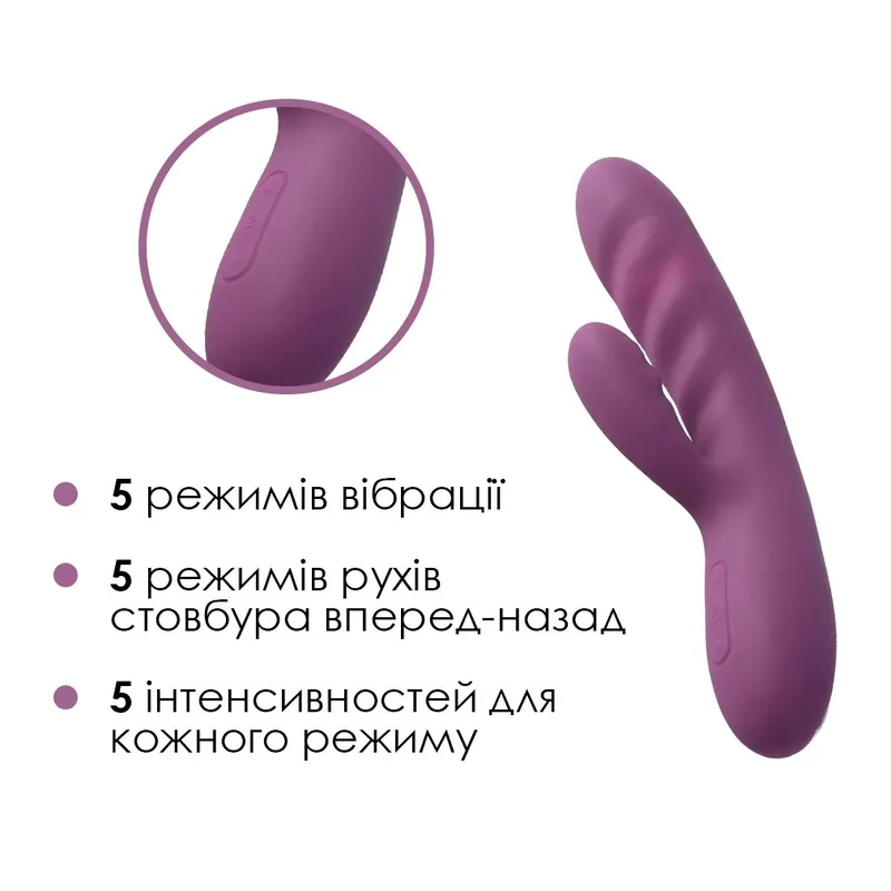 Вібратор-кролик Svakom Avery Lilac з поступальним рухом стовбура