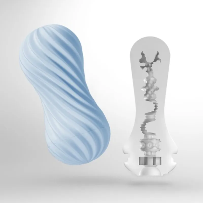 Мастурбатор Tenga FLEX Bubbly Blue із можливістю скручування та вакуумним ефектом