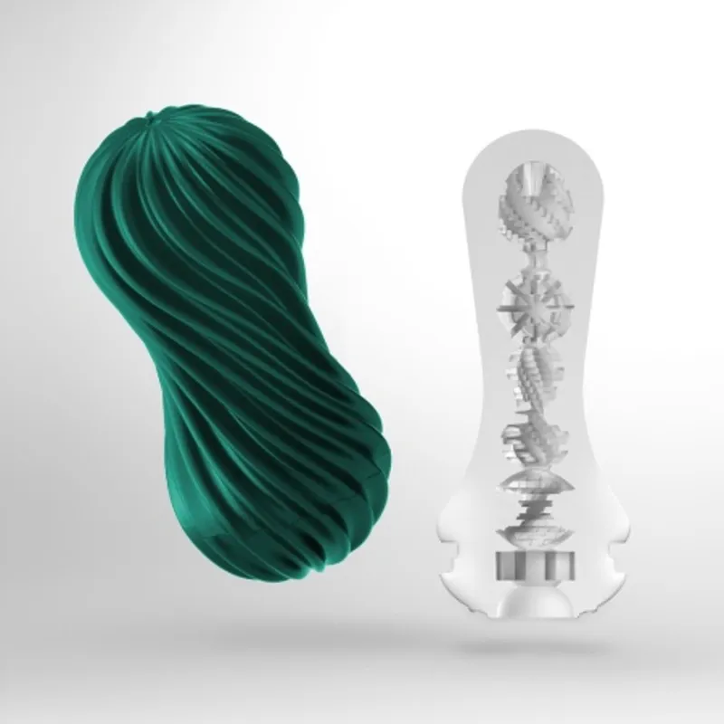Мастурбатор Tenga FLEX Fizzy Green з ефектом вакууму, багаторазовий
