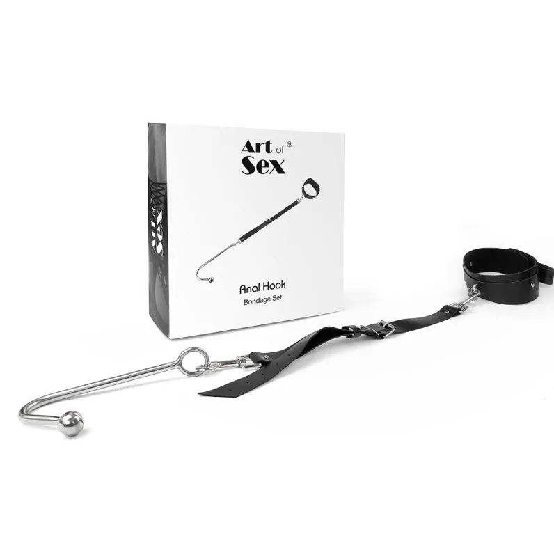 Анальний гак з нашийником Art of Sex - Anal hook, чорний