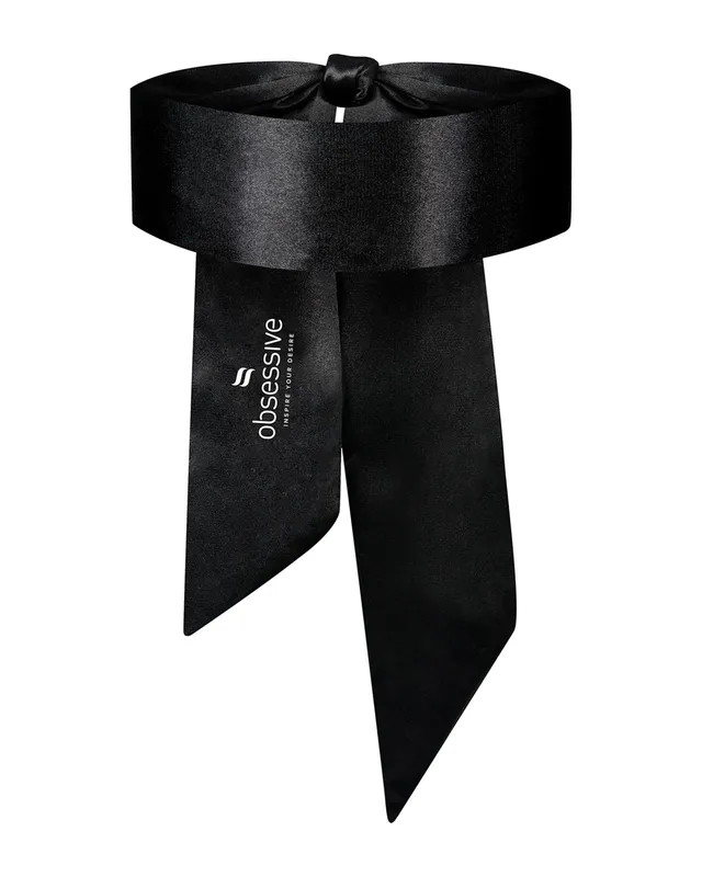 Атласна маска-пов'язка Obsessive Blindfold black, one size