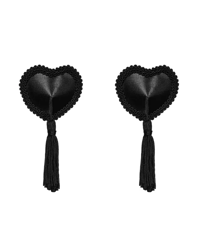 Наклейки на соски з пензликами Obsessive Tassel nipple covers black