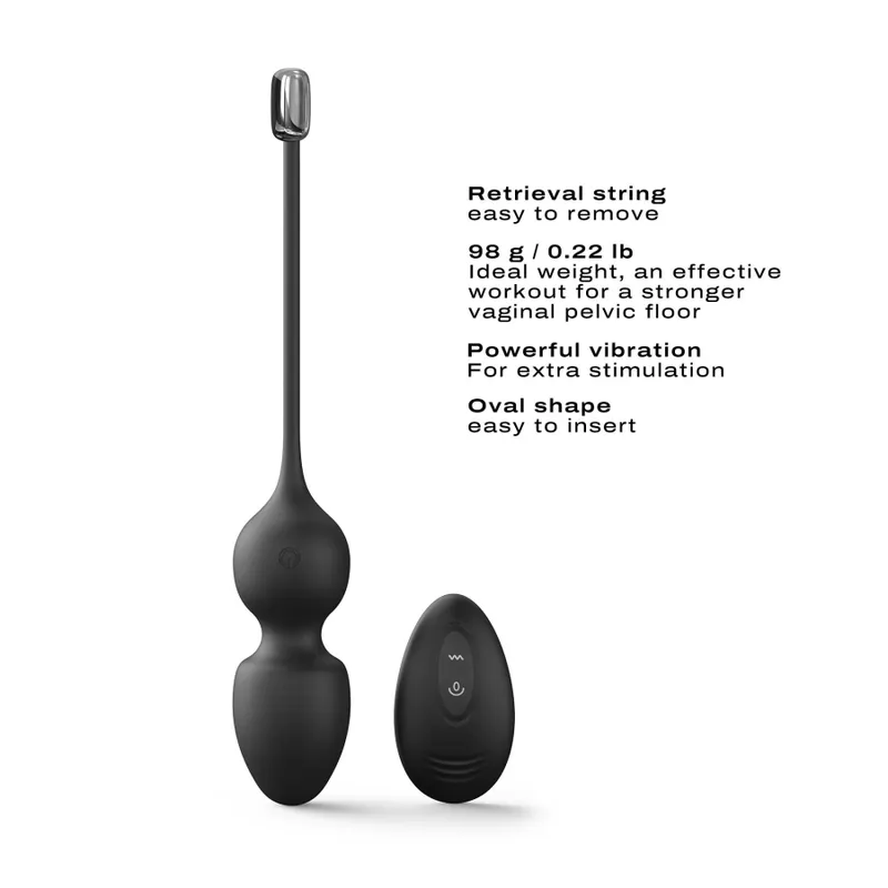 Вагінальні кульки Dorcel LOVE BALLS BLACK з вібрацією та пультом ДК