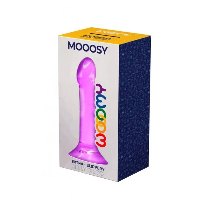 Дилдо Wooomy Mooosy з присоскою, лілове, 18 см