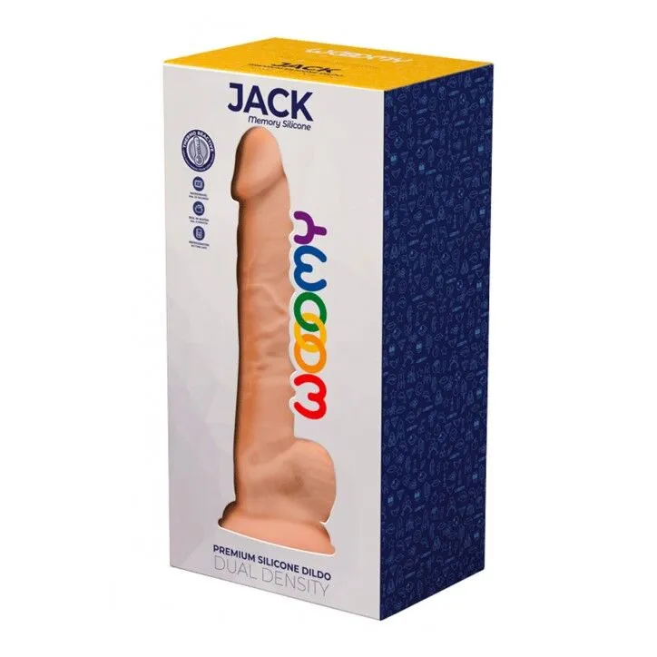 Фалоімітатор Wooomy Jack термореактивний, силікон/Silexpan, тілесний, 23,1 см