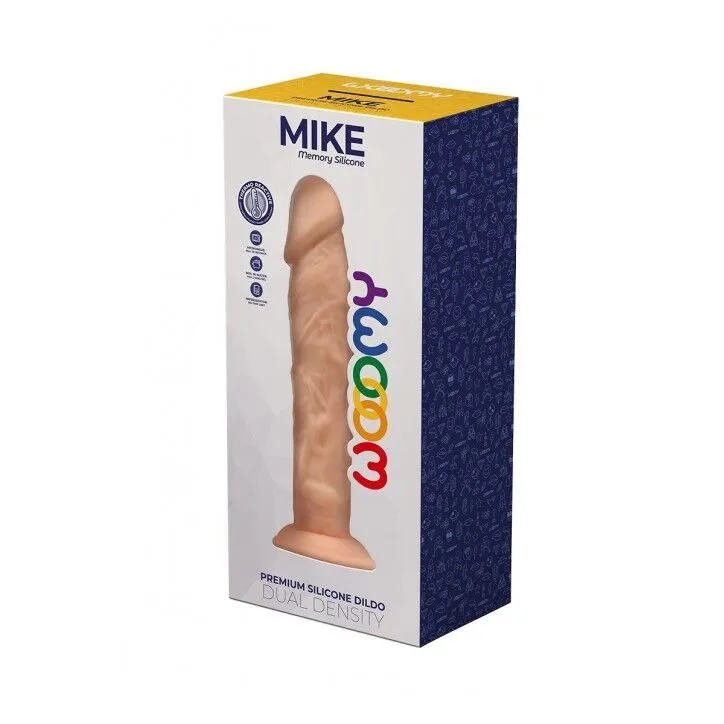 Фалоімітатор Wooomy Mike термореактивний з присоскою, тілесний, 19,7 см